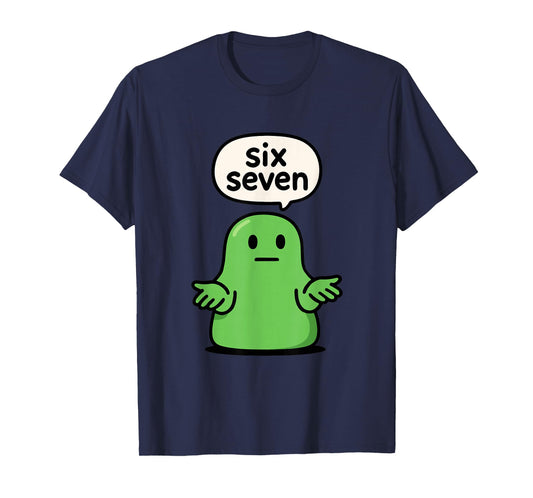 67 Six Seven 6-7 Green Blob Slime - Funny Kids Brainrot Meme T-Shirt