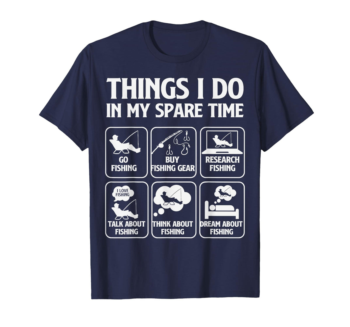 Things I Do in My Spare Time Fishing Boys Funny Fisherman T-Shirt