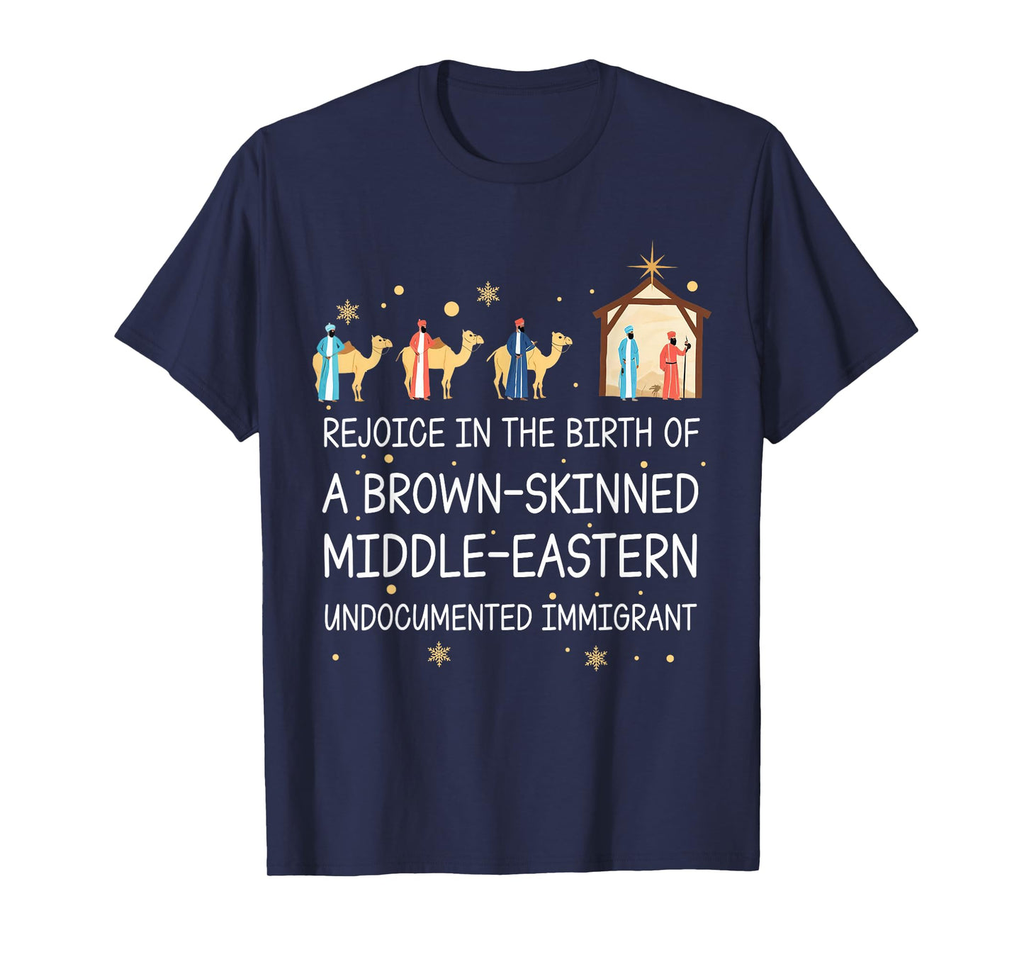 Rejoice in The Birth of A Brown Skinned Christian Christmas T-Shirt