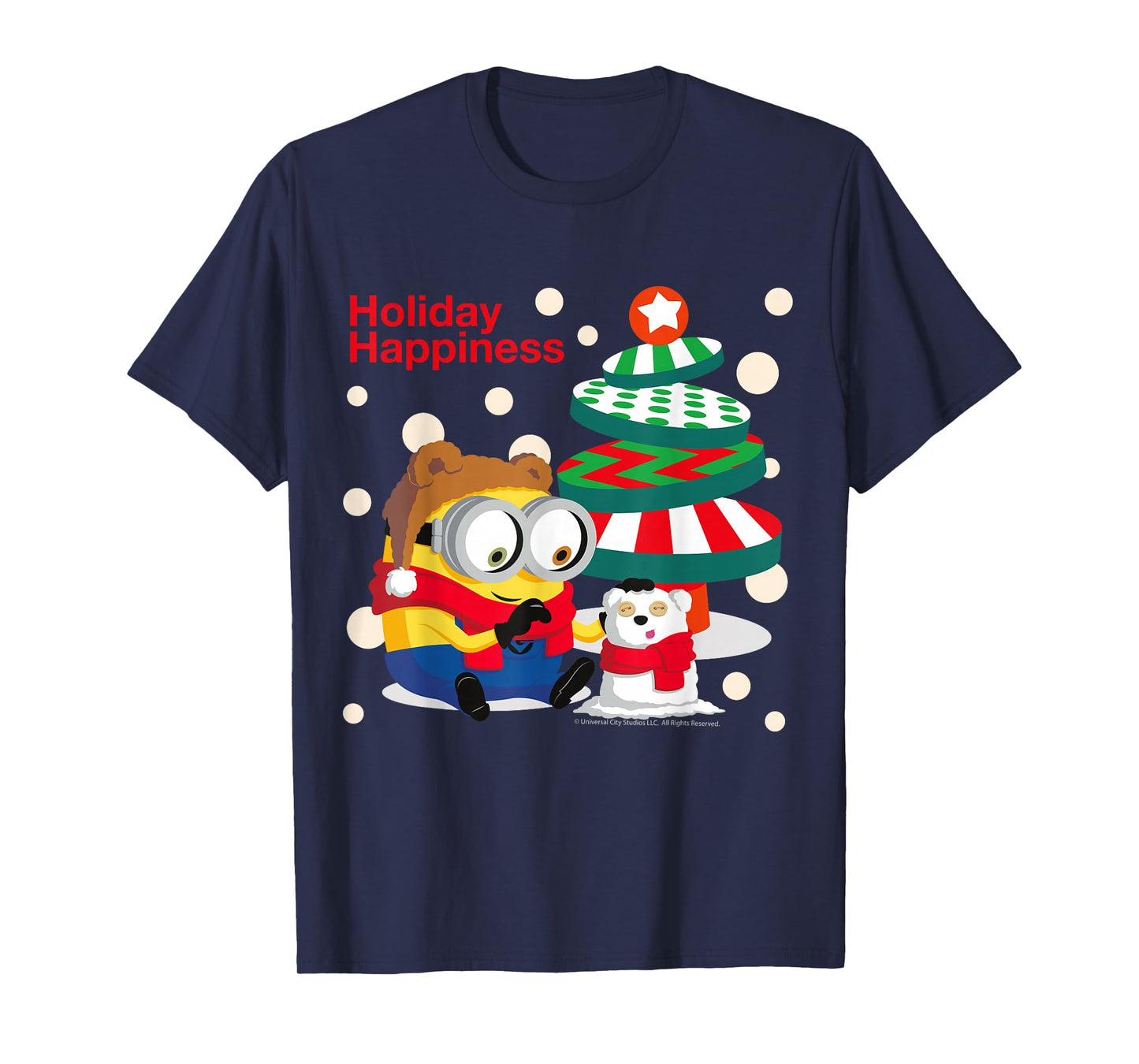 Holiday Happiness Minion Christmas Fun T-Shirt