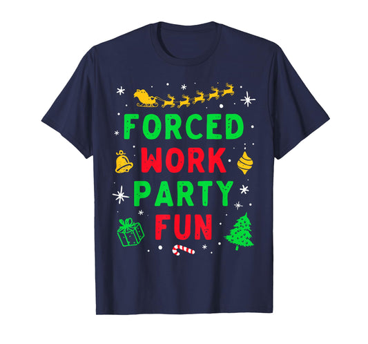 Forced Work Party Fun Vintage Office Merry Christmas Party T-Shirt