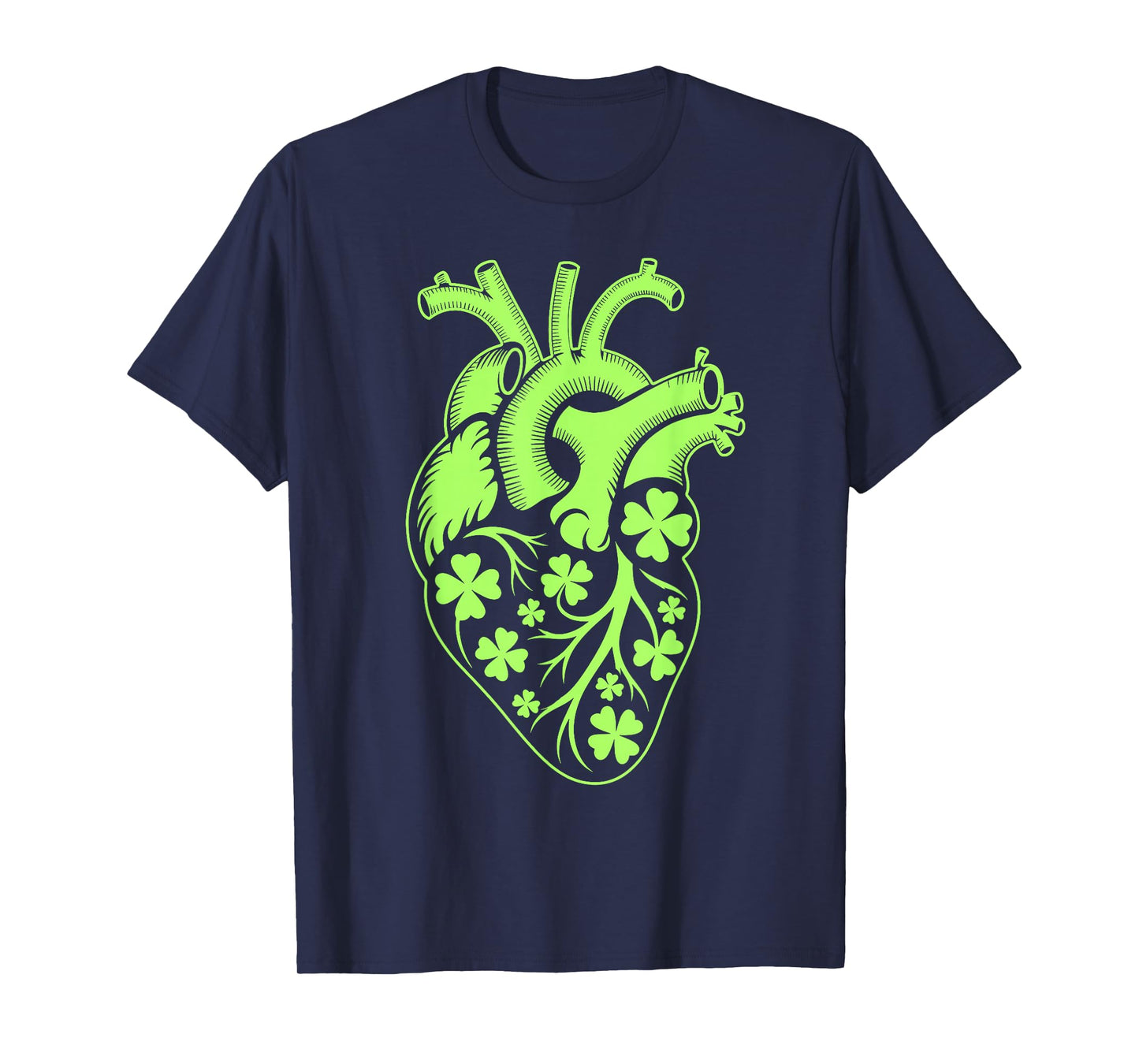 Shamrock Heart Cardiac Nurse St Patricks Day Irish Anatomy T-Shirt