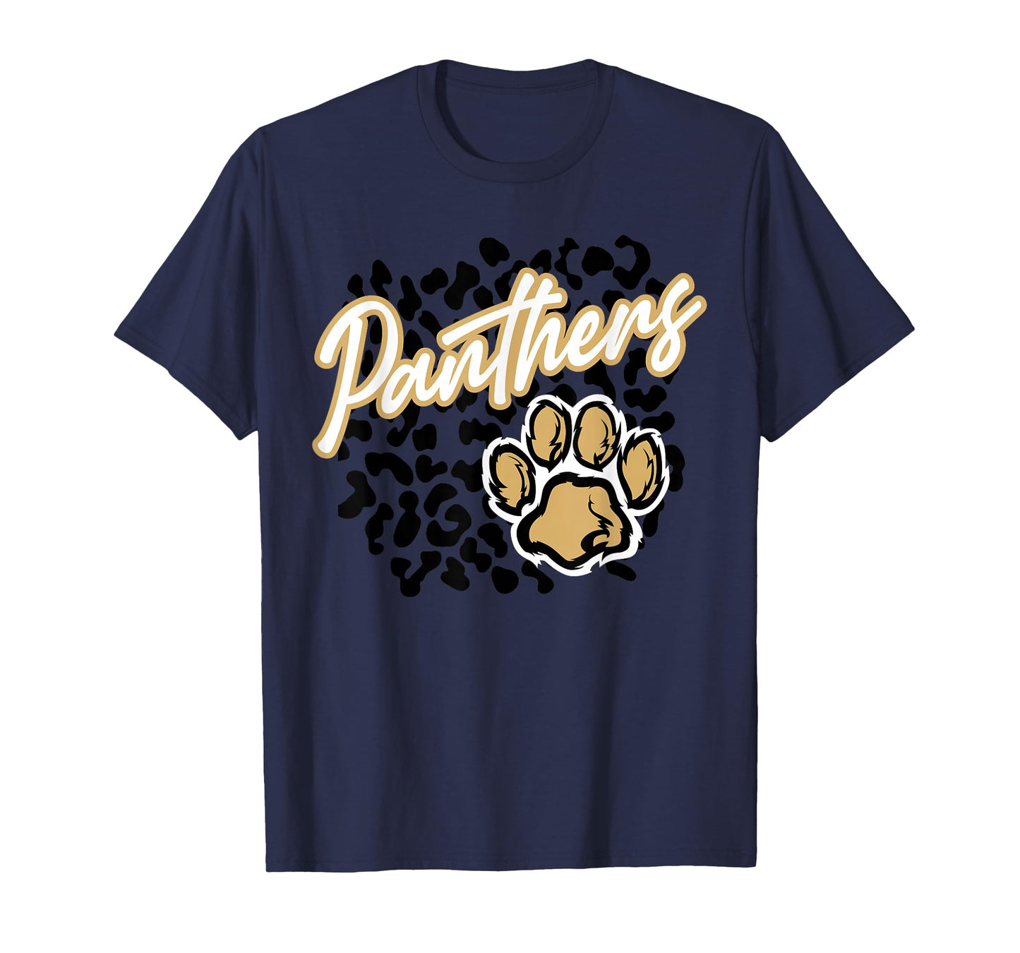 Panthers Leopard Print Paw Gold Panther Pride School Spirit T-Shirt