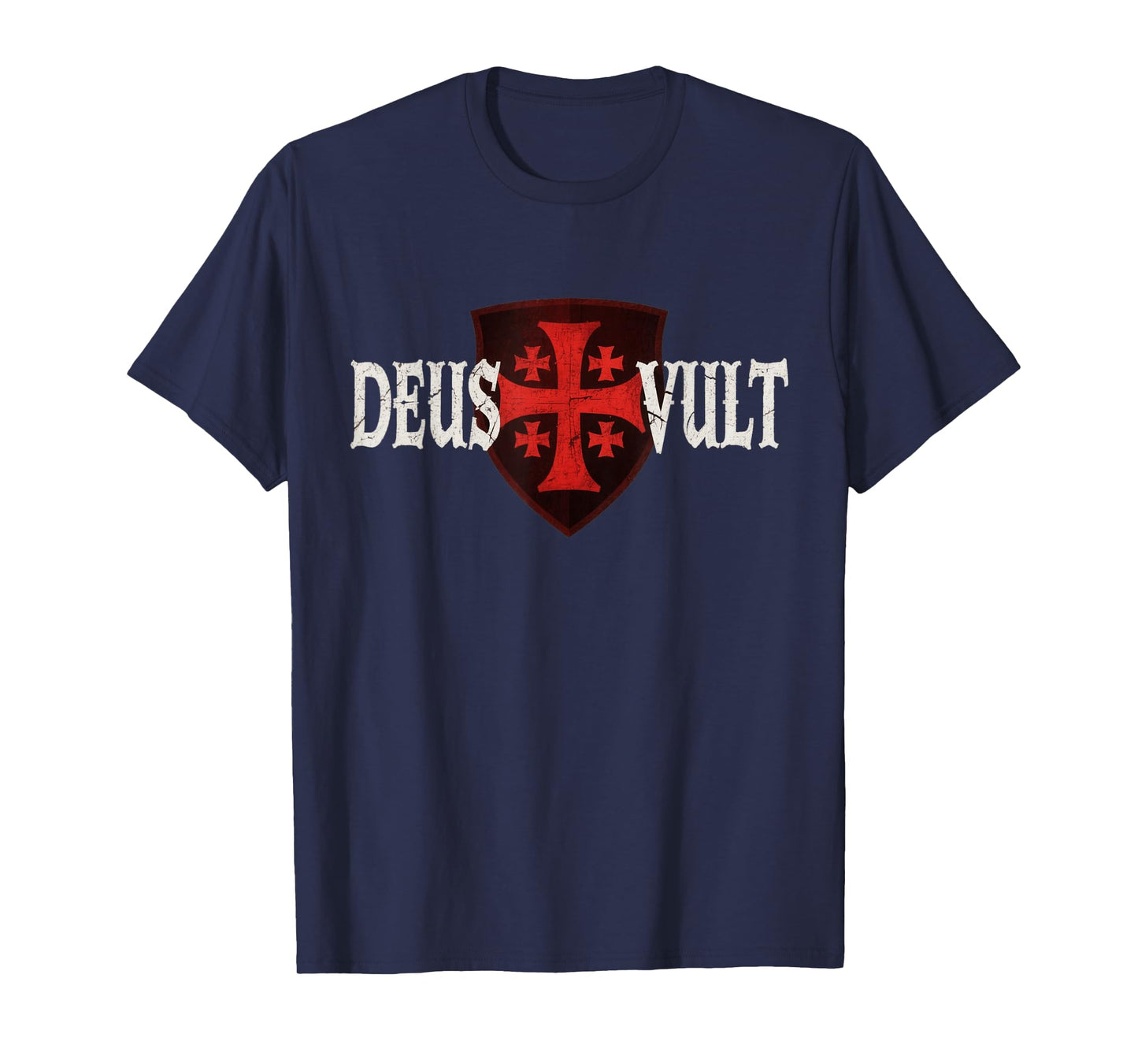 Deus Vult - Christian Knight - Jerusalem Cross T-Shirt