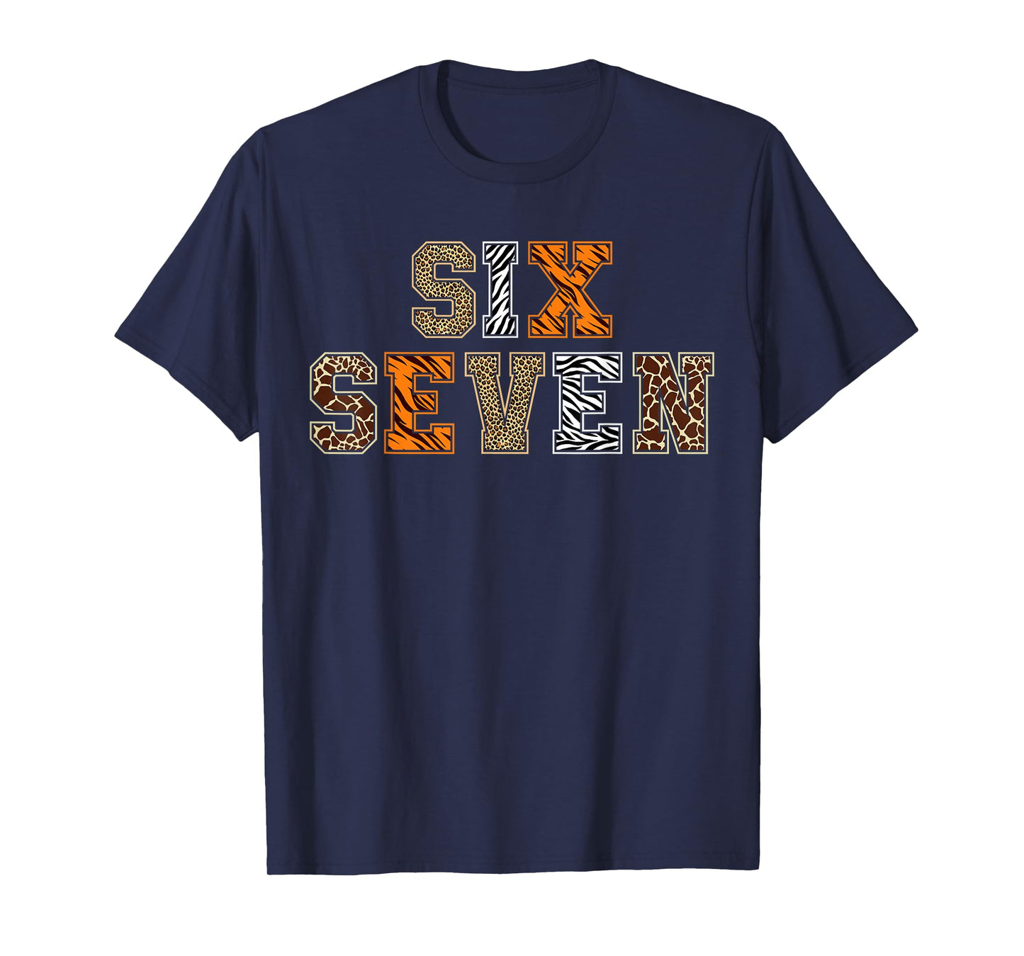 Boys Animal Print Clothes Six Seven Kids Zoo 67 Meme Girls T-Shirt