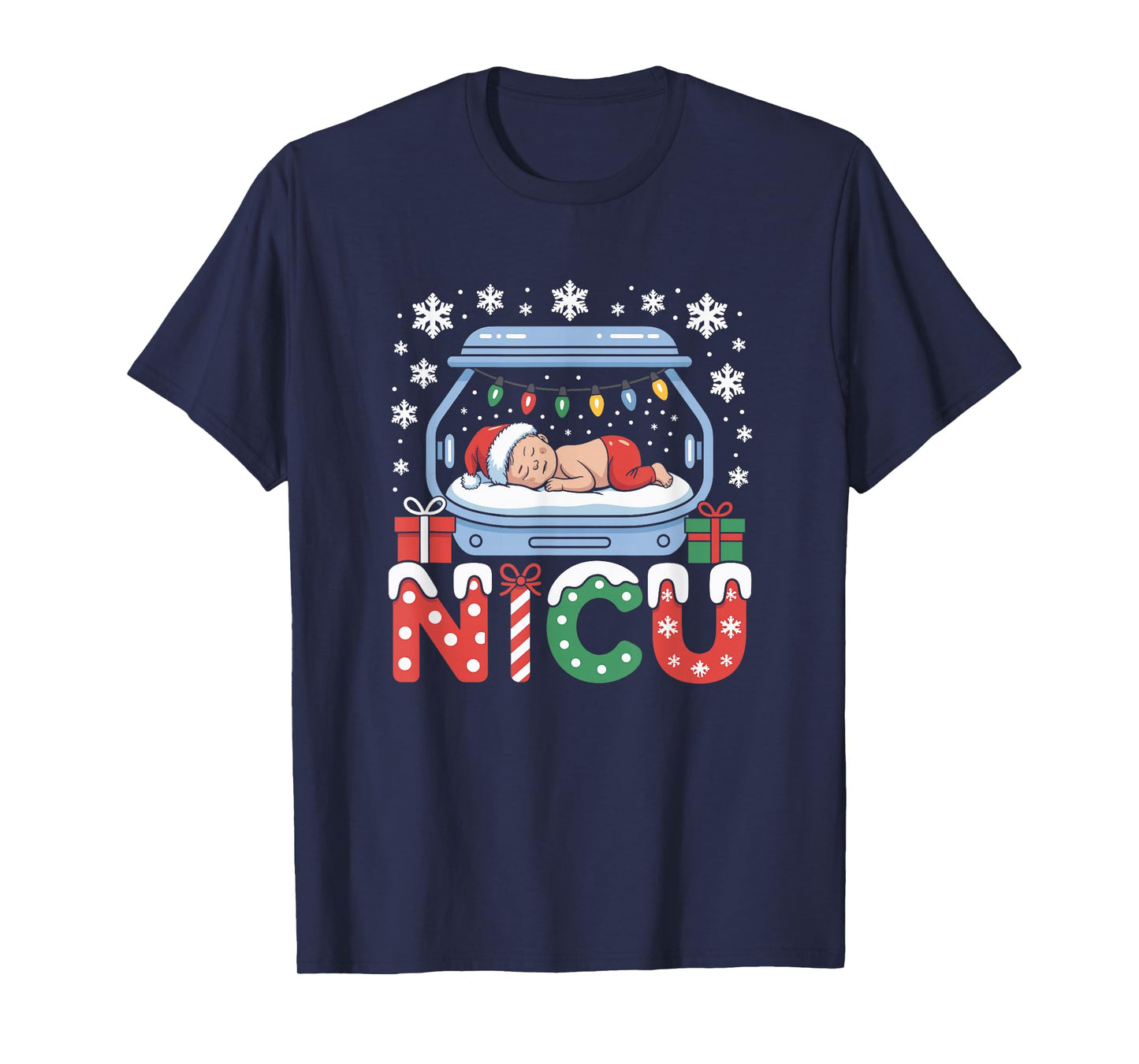 Neonatal Intensive Care Unit Xmas Funny Nicu Nurse Christmas T-Shirt