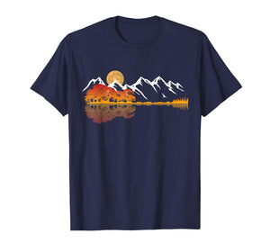 Guitar Lake Mountain Reflections Shadow Love Guitar Musician T-Shirt