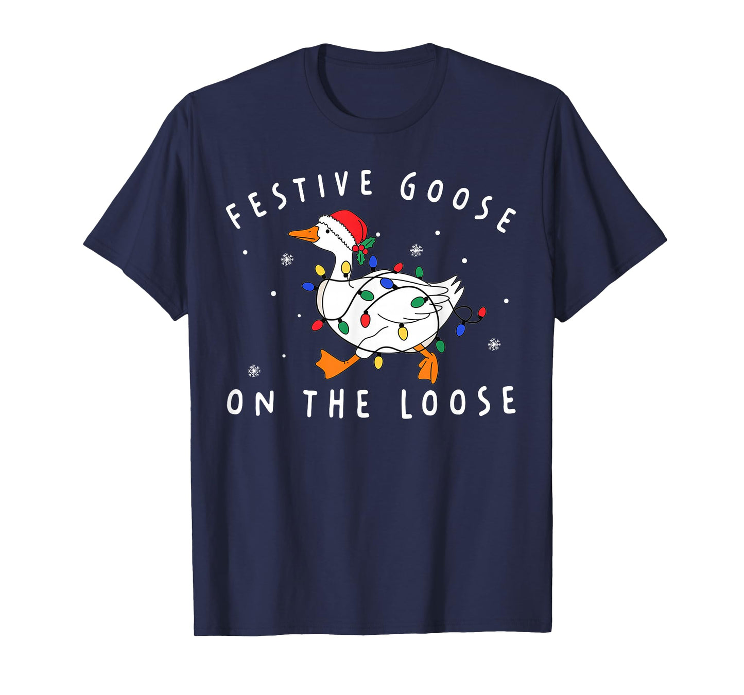 Retro Funny Festive Goose On The Loose Christmas Humor T-Shirt