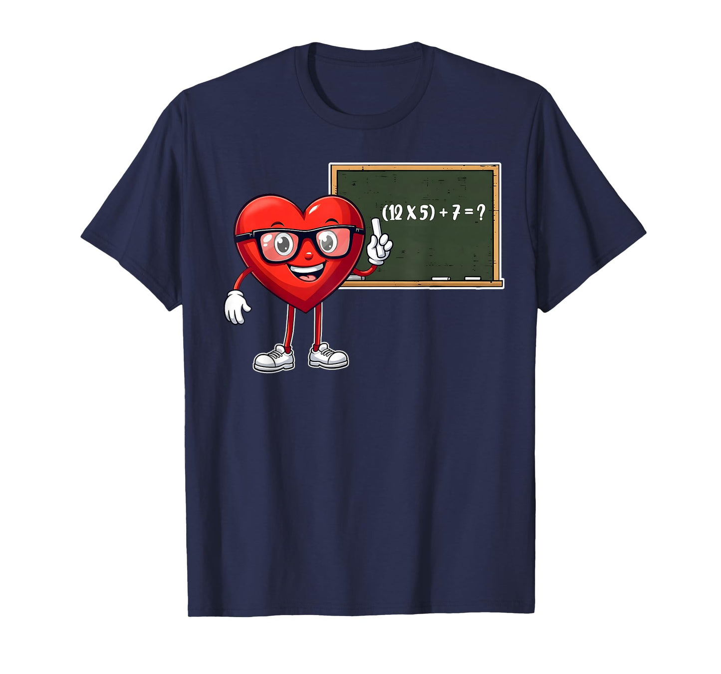 Valentine Heart Teacher Six Seven Math Boy Girl Teacher T-Shirt