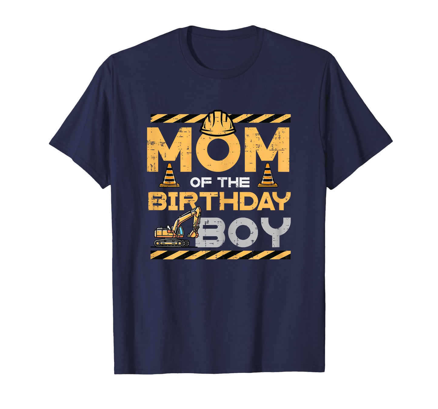 Mom of Birthday Boy Excavator Construction Bday Party Women T-Shirt