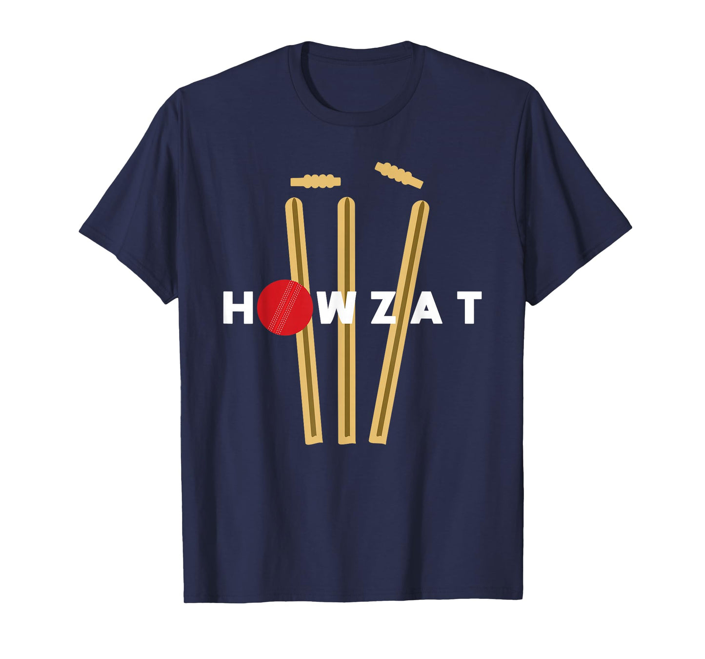 Cricket Ball Wickets Bowler Funny Out Shouting Slogan T-Shirt