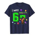 I was 6 Now I'm 7 Year Old 7th Birthday Boy Pixel Block T-Shirt