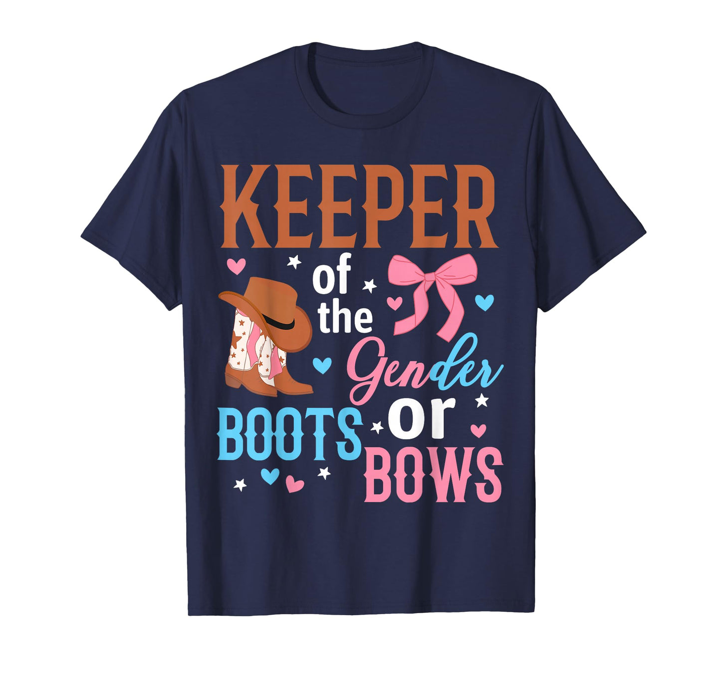 Keeper of The Gender Boots Or Bows Gender Reveal Party T-Shirt