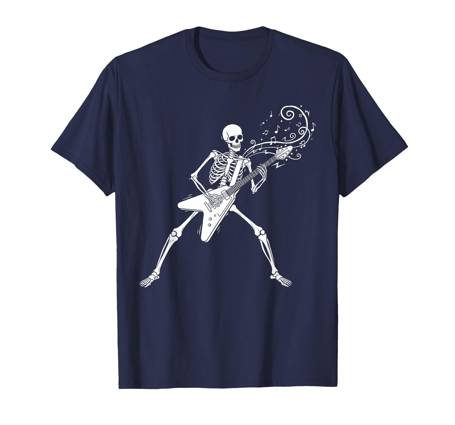 Skeleton Playing Guitar Music Rock Punk Concert T-Shirt