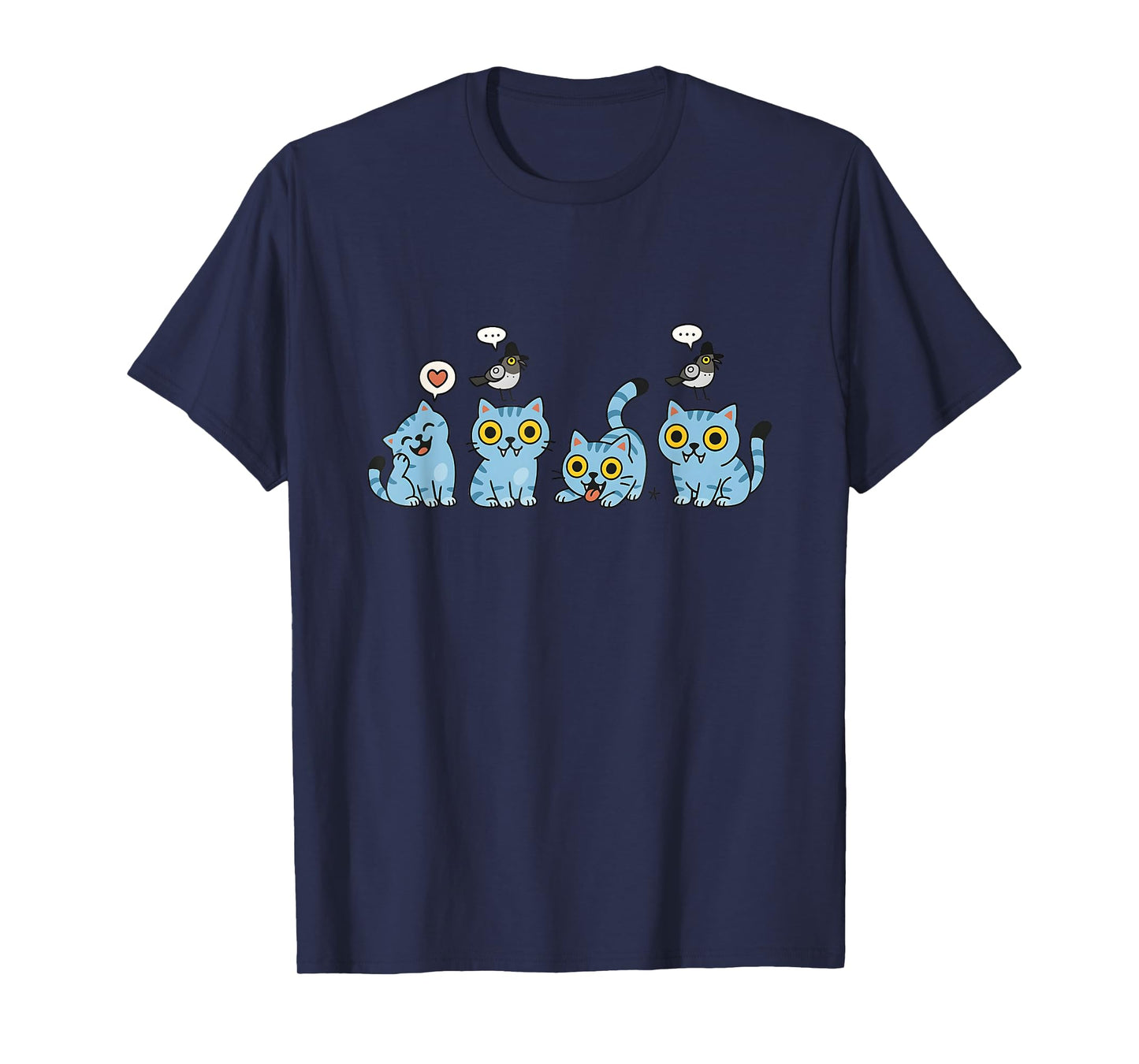 Funny Cute Blue Cartoon Tiger Playing k-pop Cosplay Design T-Shirt