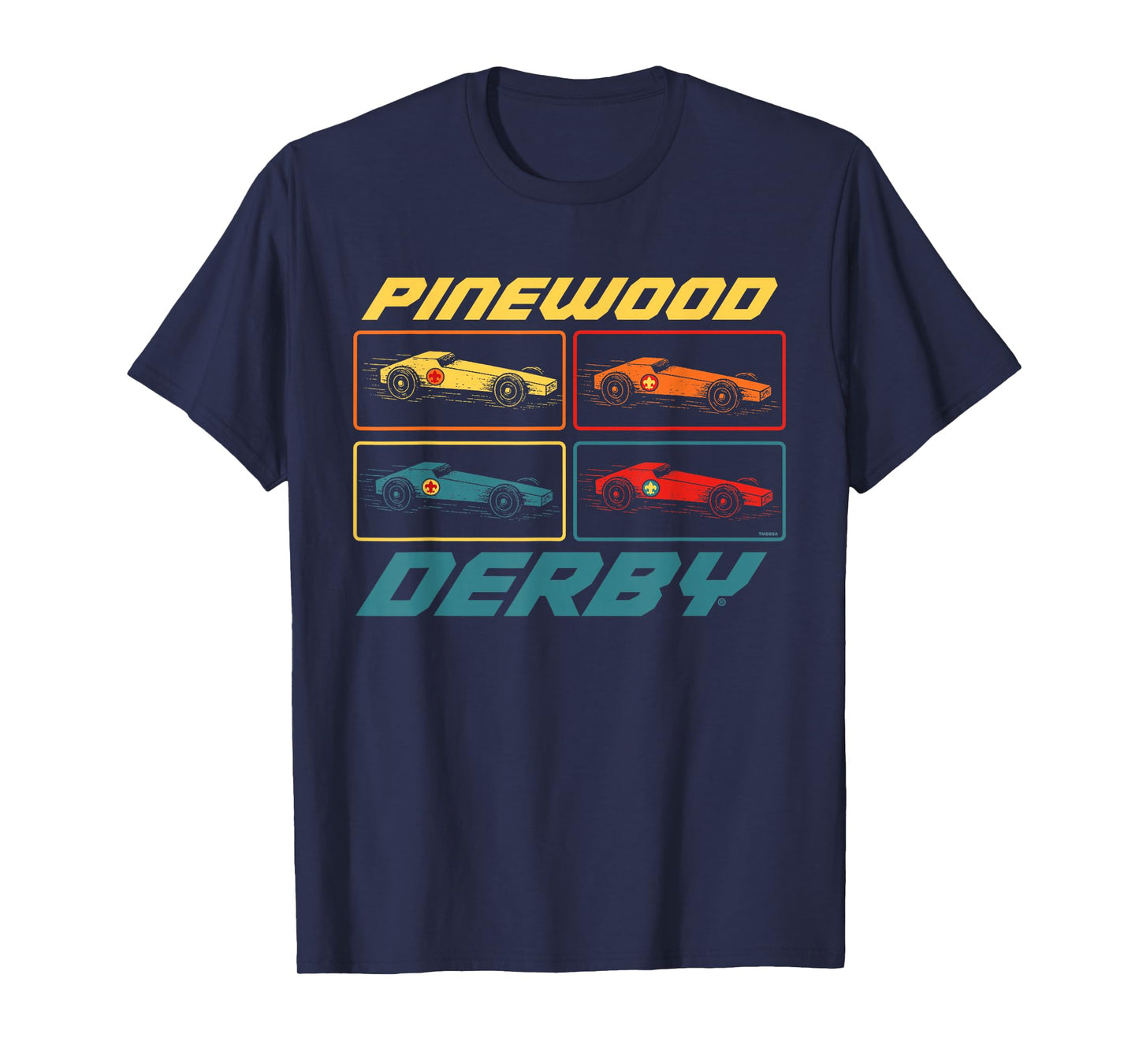 Classic Pinewood Derby Pop Art Cub Scouts Retro Race Cars T-Shirt