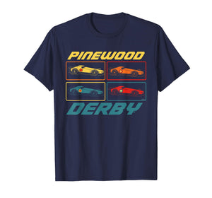 Classic Pinewood Derby Pop Art Cub Scouts Retro Race Cars T-Shirt