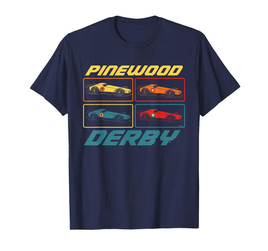 Classic Pinewood Derby Pop Art Cub Scouts Retro Race Cars T-Shirt