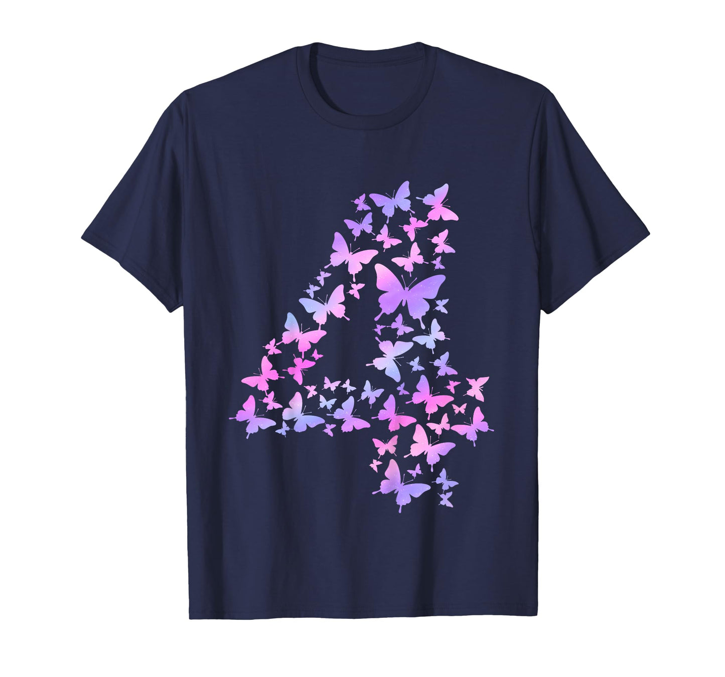4th Birthday Butterfly 4 Year Old Birthday Girl Butterfly T-Shirt