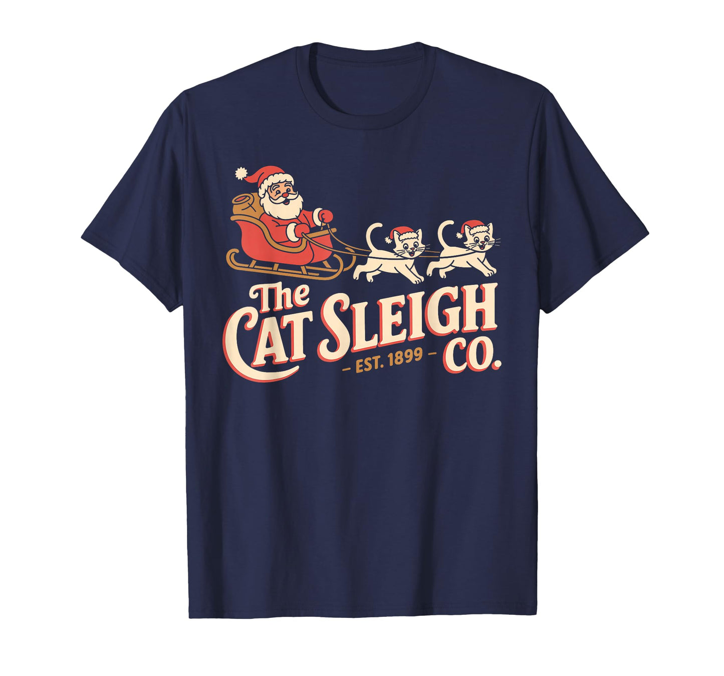 The Cat Sleigh Co. Retro Christmas – Funny Vintage Cats T-Shirt