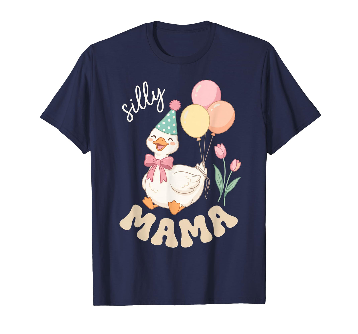 Funny Silly Mama Goose Mom Family Matching Birthday Party T-Shirt