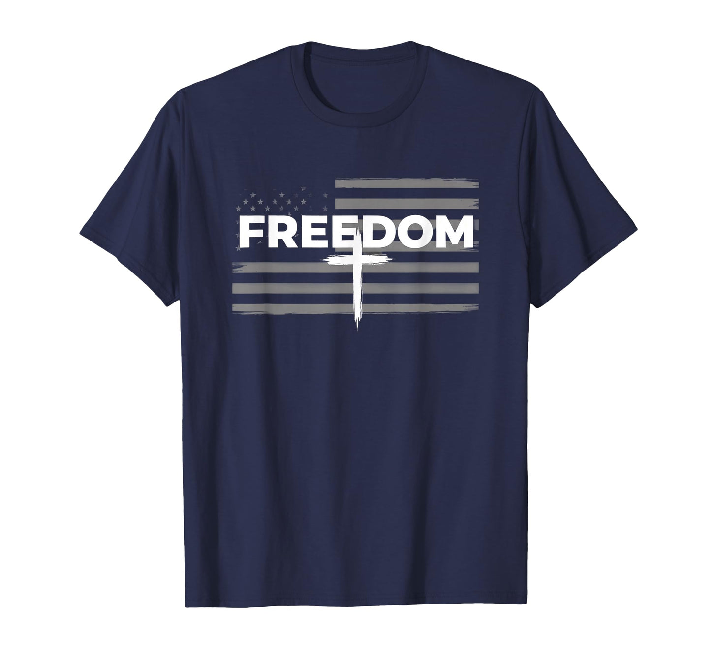 Christian Freedom Cross - Patriotic Faith & Country Flag T-Shirt