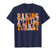 Retro Groovy Baking a Little Turkey Thanksgiving Pregnancy T-Shirt