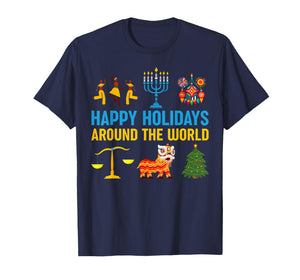 Happy Holidays Around The World Multicultural Matching Group T-Shirt