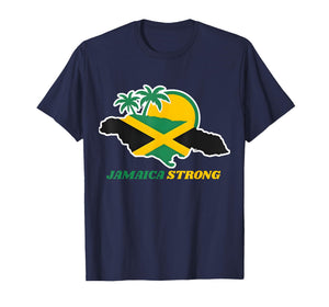 Jamaica Strong I Love Jamaican Flag Heart Women Men T-Shirt