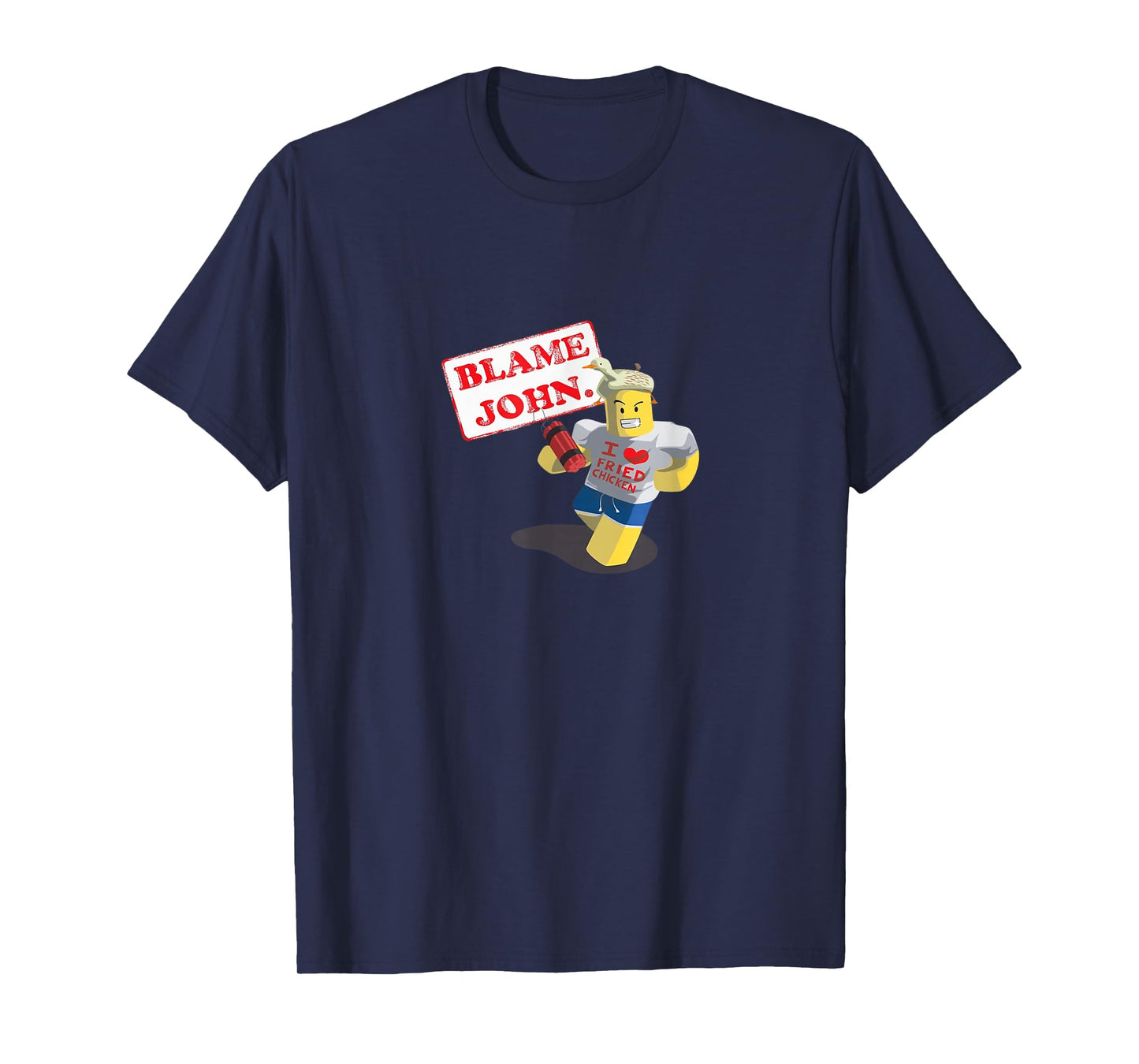 John Shedletsky I Love Fried Chicken! Funny Design T-Shirt
