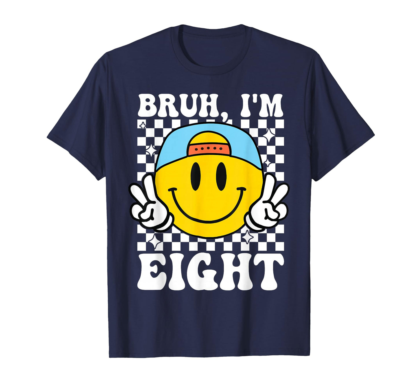 Bruh I'm Eight 8 8th Birthday Groovy Boys Girls 8 Years Old T-Shirt