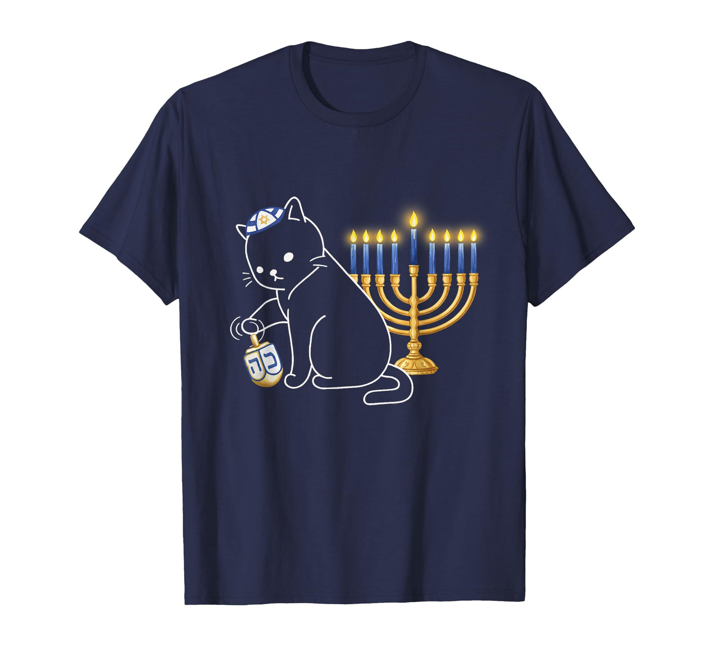 Hanukkah Cat Happy Hanucat Holiday Hanukkat Jewish T-Shirt