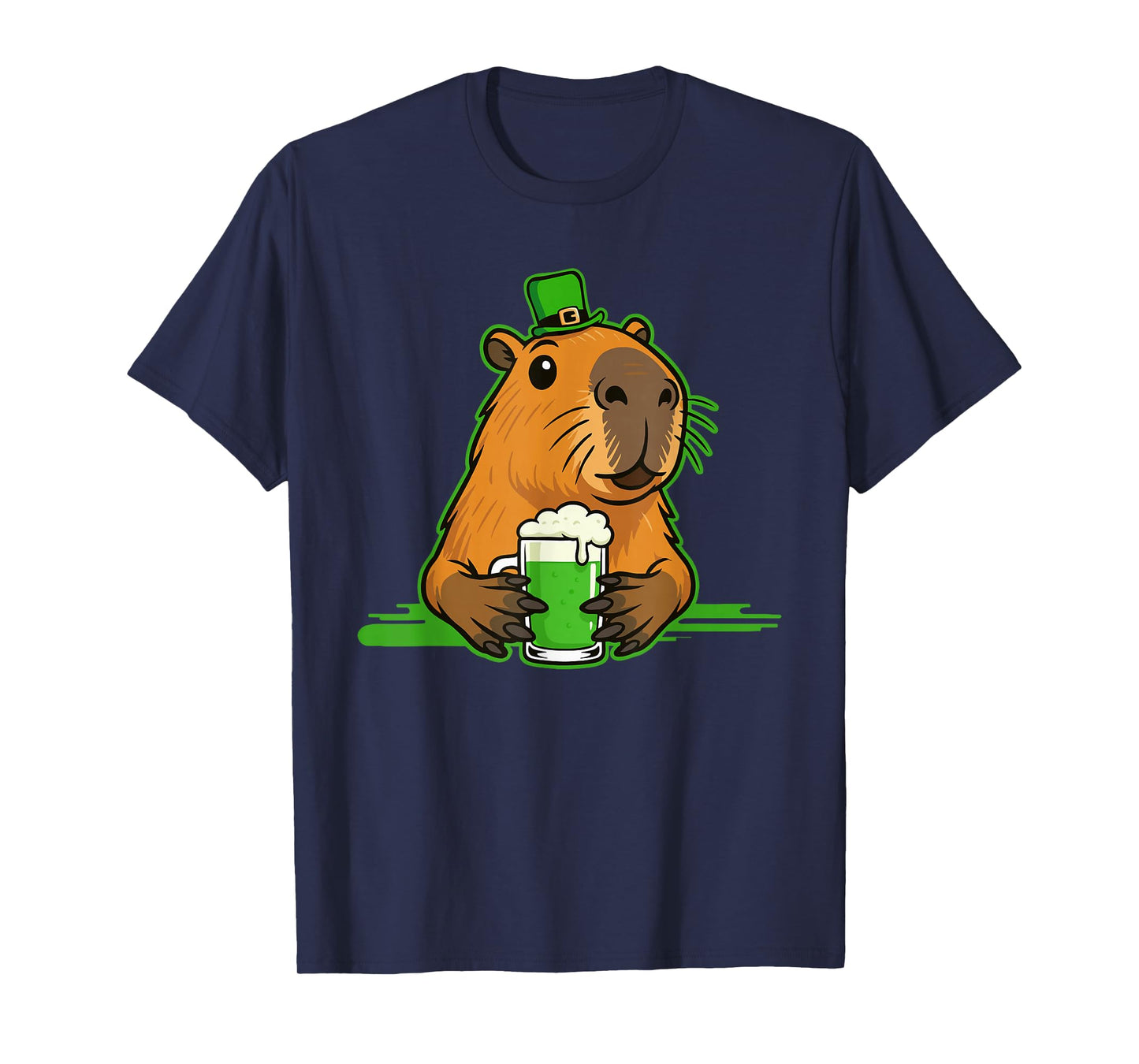 Capybara St Patty's Shamrock Beer Funny St Patrick's Day T-Shirt