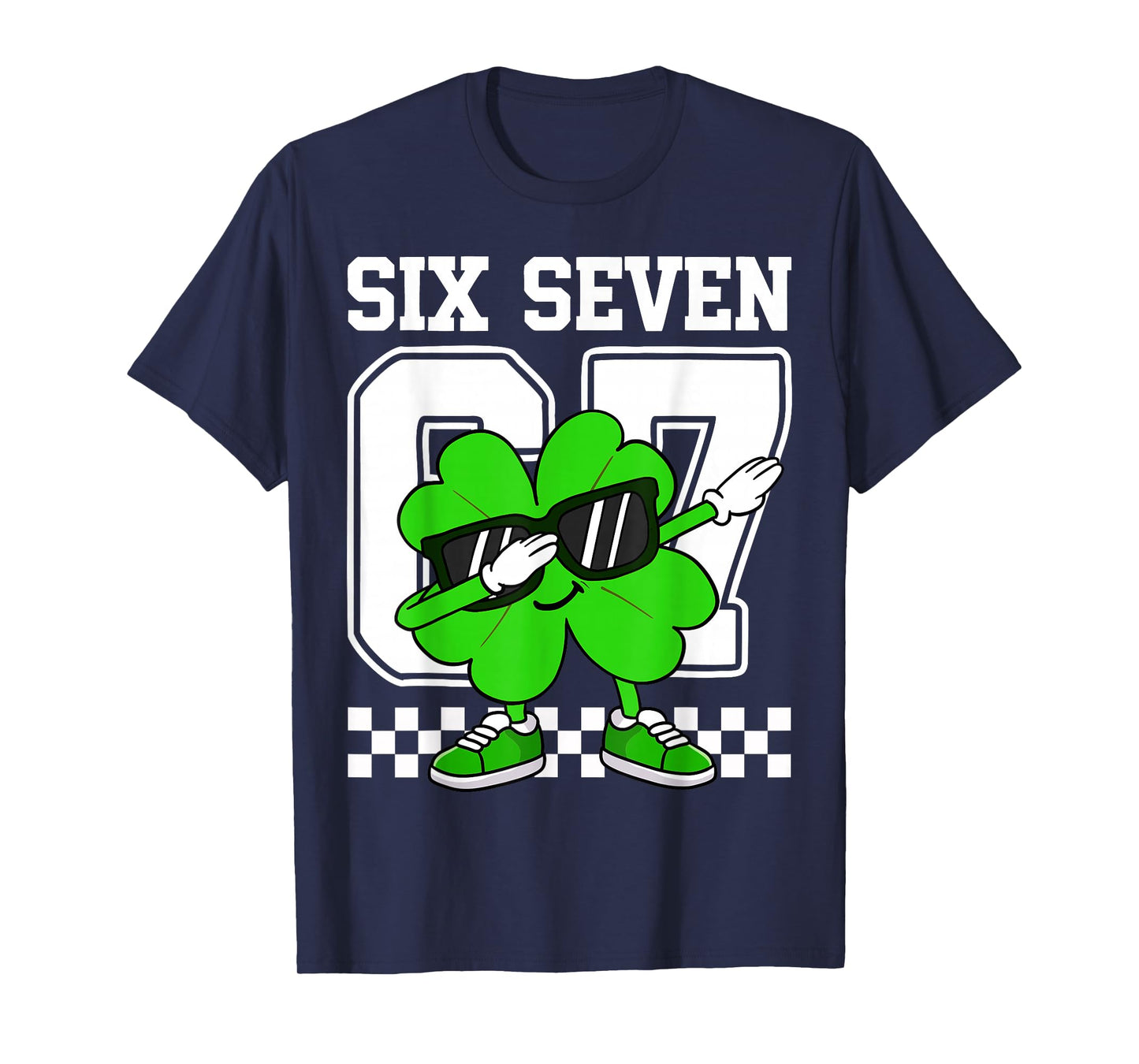 Boys St Patricks Day Dabbing Shamrock Clover 67 Six Seven T-Shirt