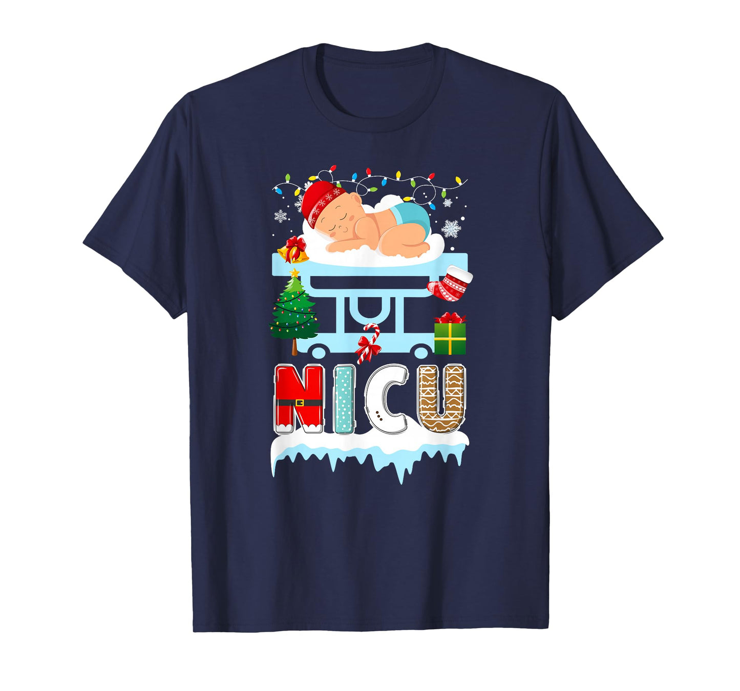 NICU Nurse Christmas Neonatal ICU Nurse Xmas NICU Nursing T-Shirt