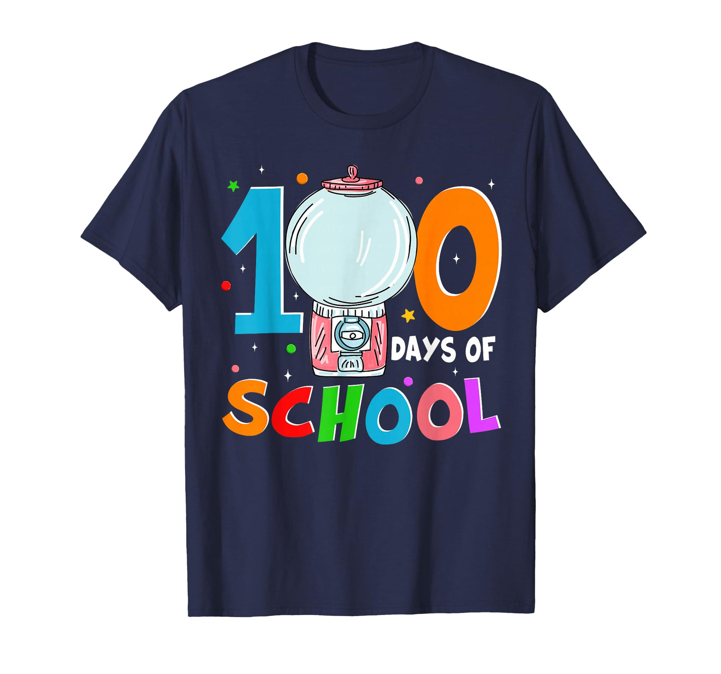Funny Gumball Machine 100 Days of School Shirts Kids Teacher T-Shirt