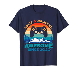 Kids Level 6 Unlocked 6th Birthday Boy Game Turning 6 Year Old T-Shirt