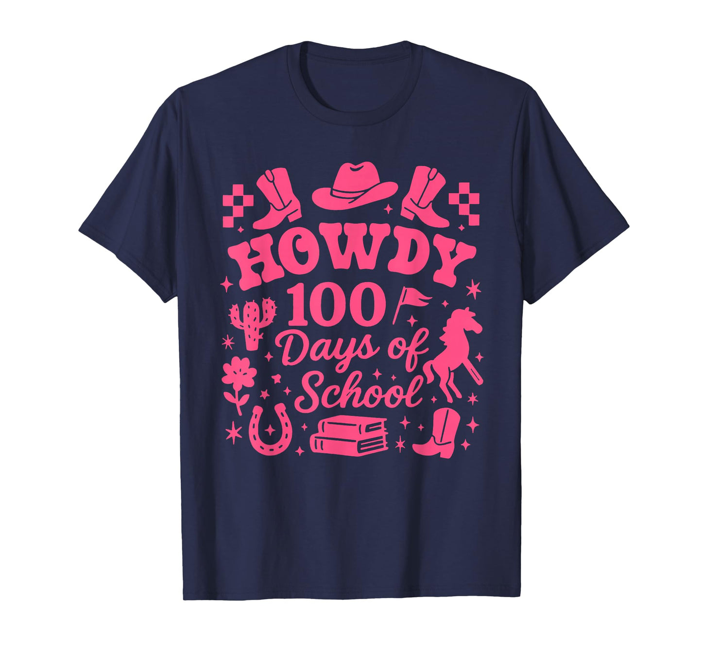 Howdy 100 Days of School Western Cowgirl 100th Day of School T-Shirt