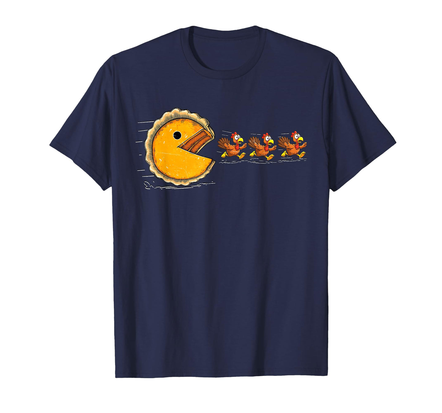 Pumpkin Pie Eating Running Whipped Cream Thanksgiving Day T-Shirt
