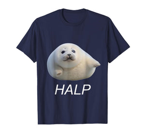 Funny Gen Z Ugly Cute Baby Seal Meme Halp T-Shirt