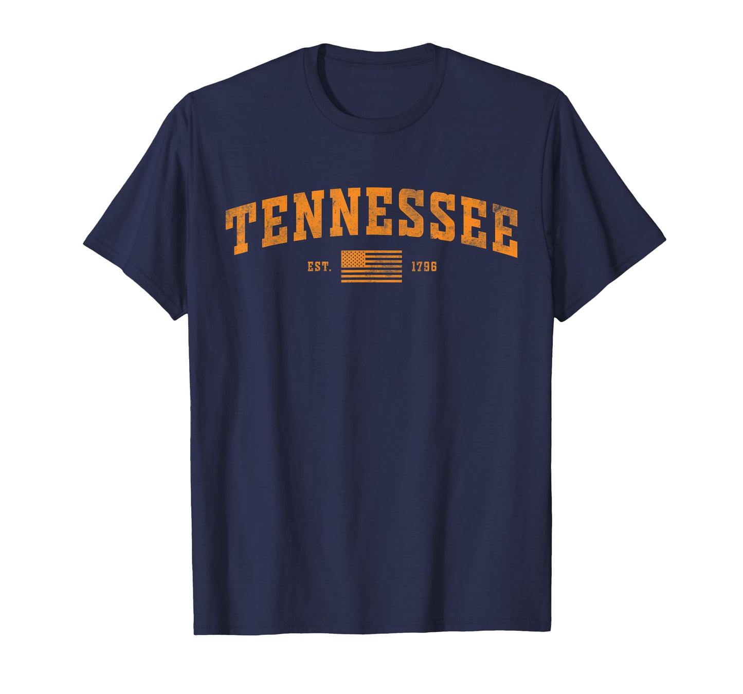 Vintage Tennessee TN City Orange USA Flag 1796 for Men Woman T-Shirt