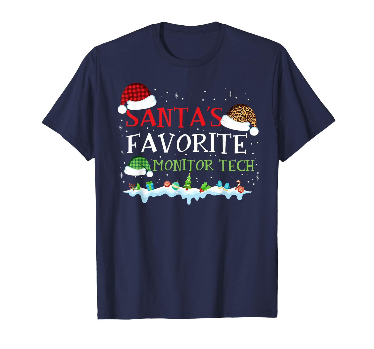 Santa's Favorite Monitor Tech Fun Christmas T-Shirt