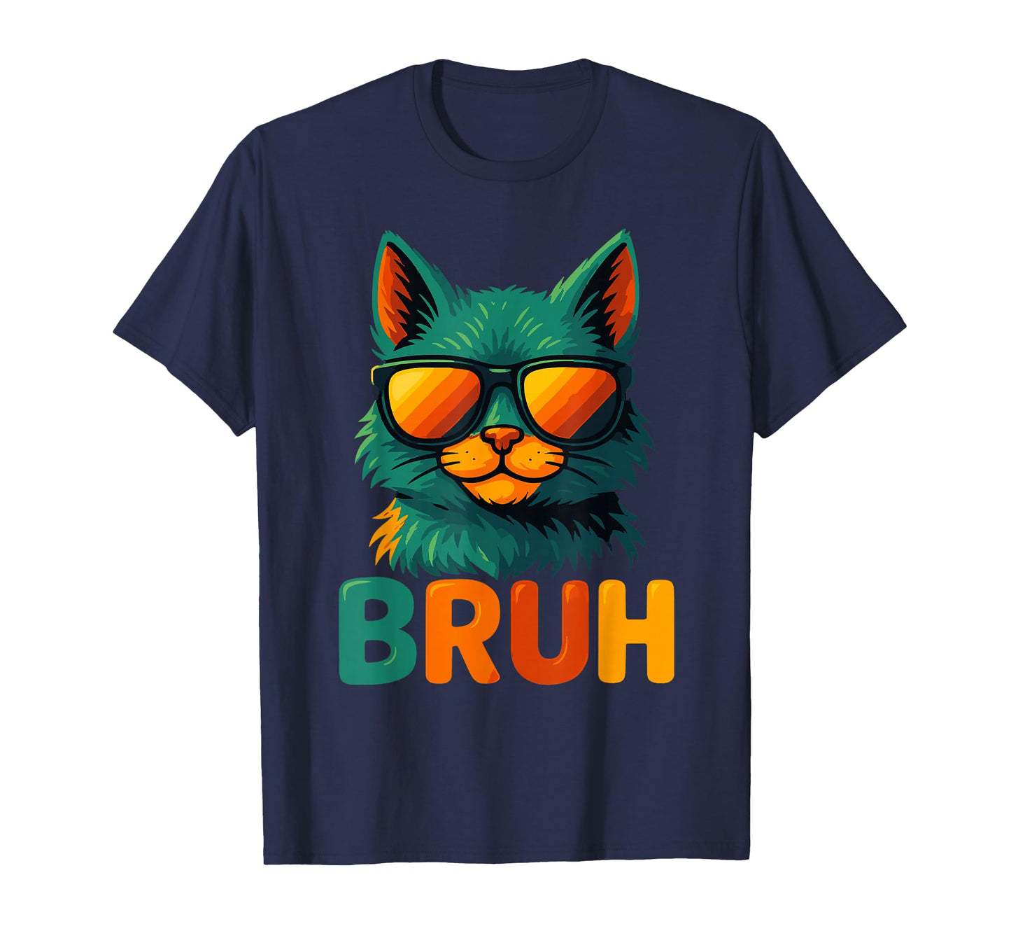 Funny Meme Saying Bruh Cat Sunglasses T-Shirt