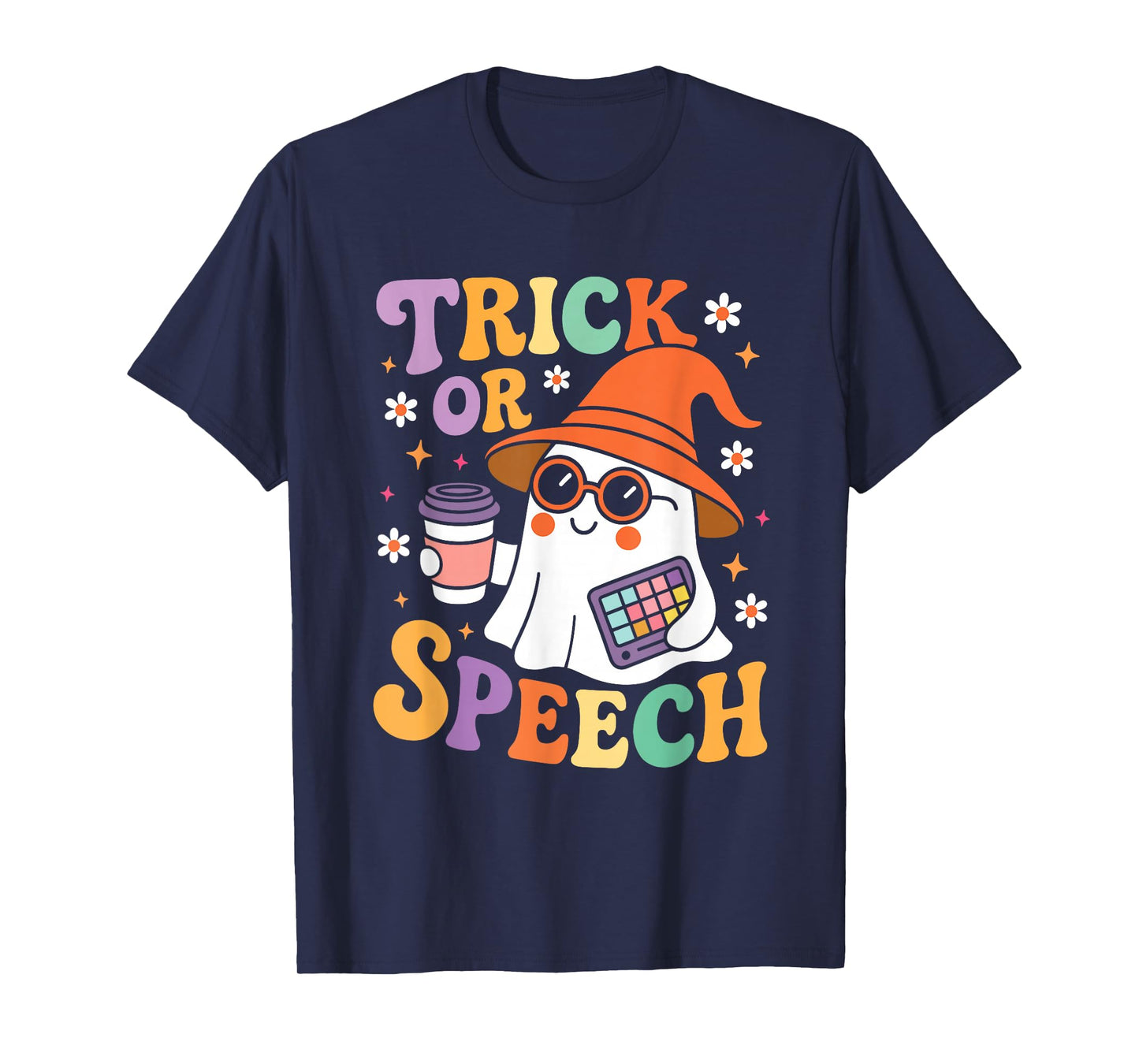 Trick or Speech Halloween SLP Retro Speech Therapy Halloween T-Shirt