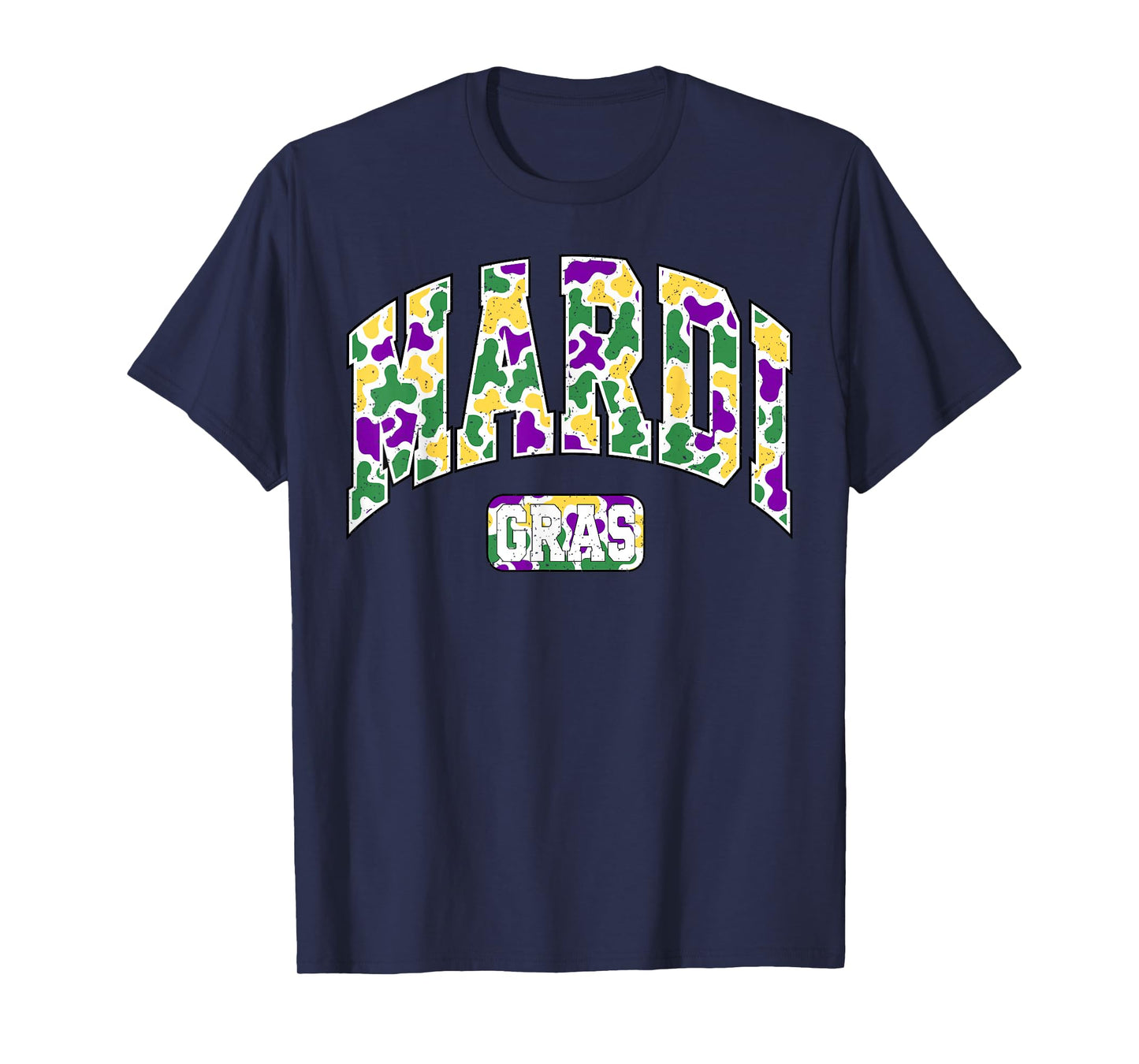 Camo Mardi Gras Tuesday Fleur de Lis Louisiana Festival T-Shirt