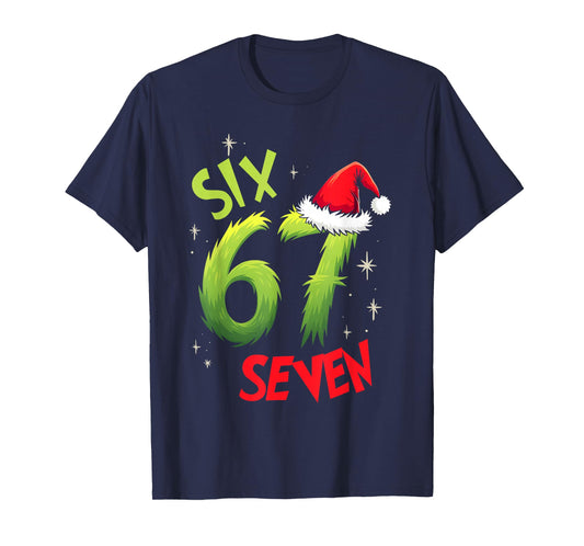 Six Seven 6 7 Gen Z Alpha Meme Slang Merry Christmas Holiday T-Shirt
