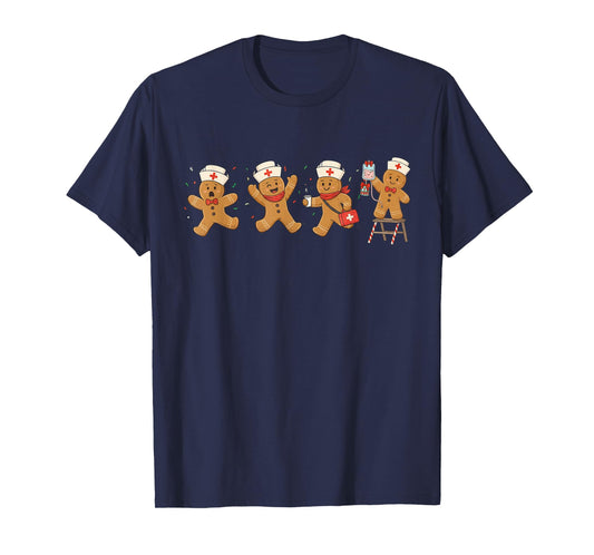 Coquette Gingerbread Nurse Christmas Shirt Funny Medical T-Shirt