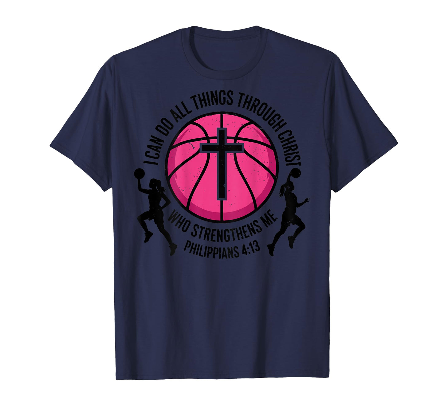 Girls Basketball Christian-Shirt Youth I Can Do All Things T-Shirt