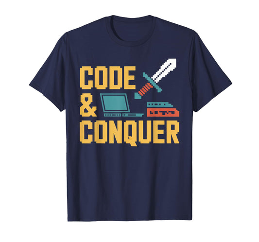 Code & Conquer Retro Gamer Coder T-Shirt