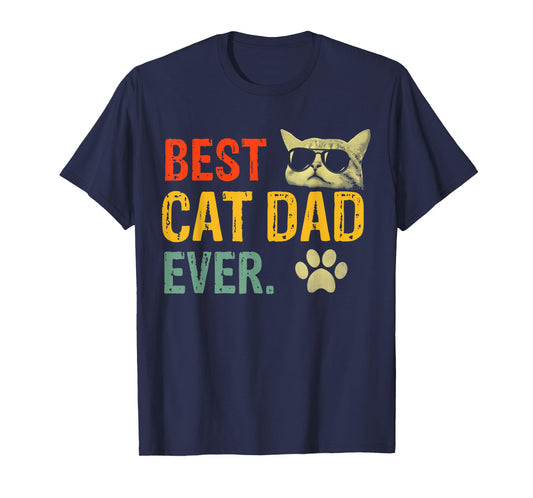 Cat-Shirt Men Best Cat Dad Ever Funny Cat Lover Gift T-Shirt